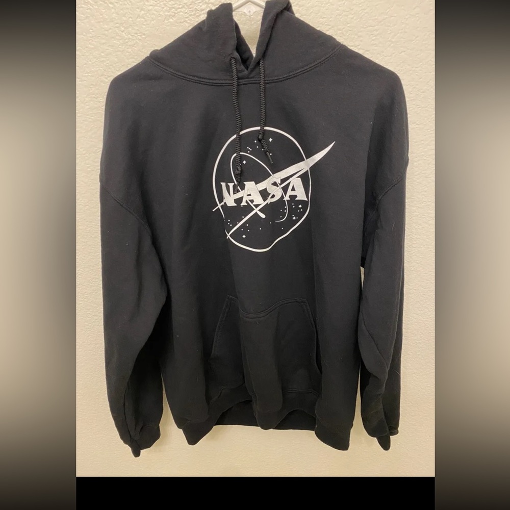 Nasa Black Hoodie Mens Large